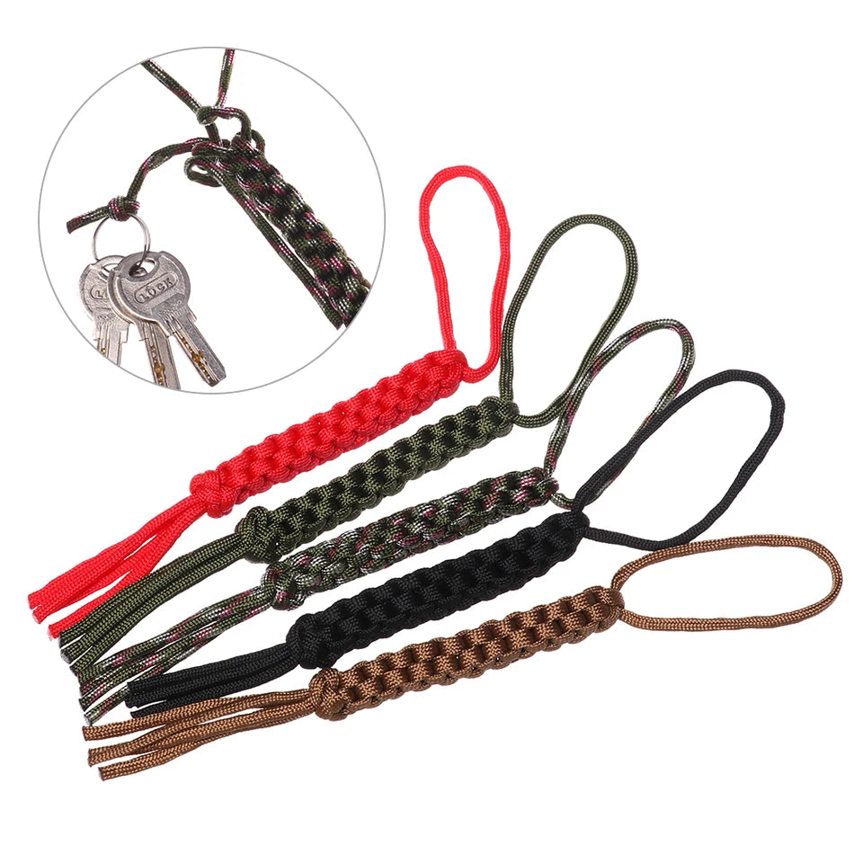 1Pc Corn Knot Nylon Chain Survival Rope Ornaments Knife Pendant Falling Keychain DIY 7Strands Paracord Rope Outdoor Camping Tool