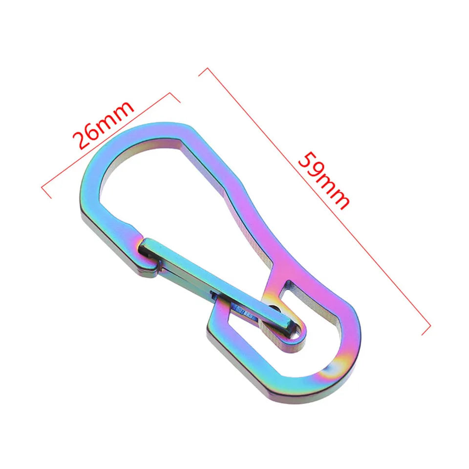 Creative 8 Shape Titanium Plating Climbing Carabiner Camping Clip Key Ring Hook Keychain Holder Keyring Hang Buckle Outdoor Tool