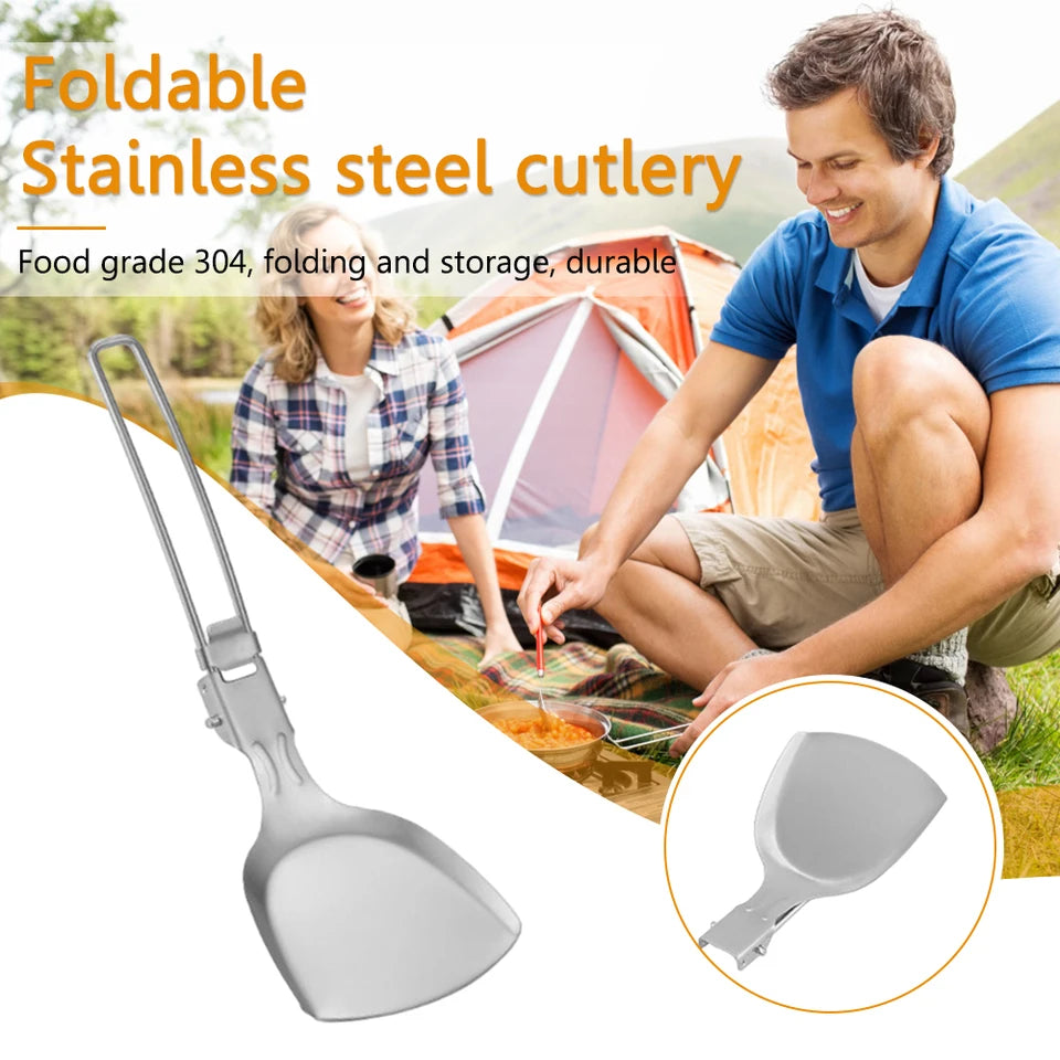 Folding Camping Cutlery Set Strainer/Shovel Camp Cooking Utensil Set Travel Cooking Set Outdoor Camping Gear Cooking Accessories