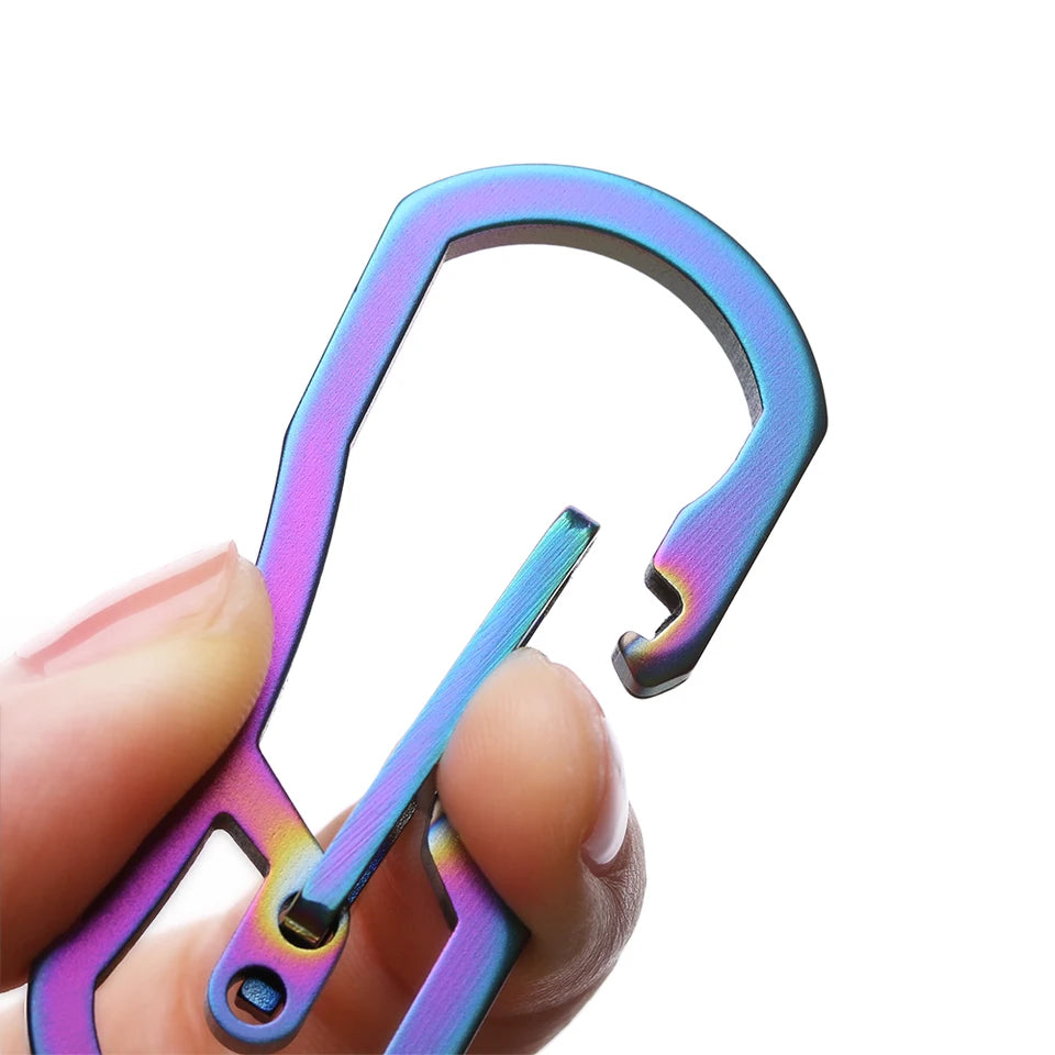 Creative 8 Shape Titanium Plating Climbing Carabiner Camping Clip Key Ring Hook Keychain Holder Keyring Hang Buckle Outdoor Tool