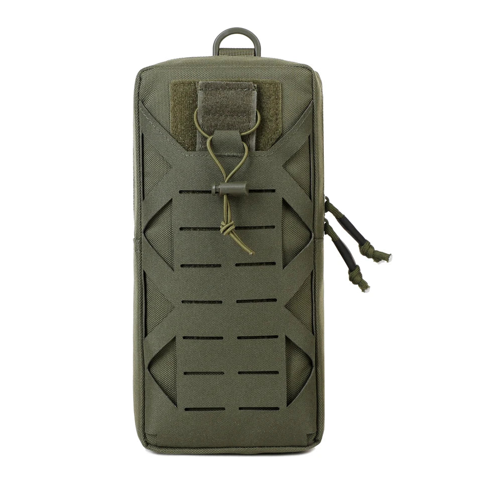 Gadget Organizer Pocket with Drainage Hole Quick-Release Waist Belt Bag Outdoor Survival Tool Storage Bag Emergency Accessory