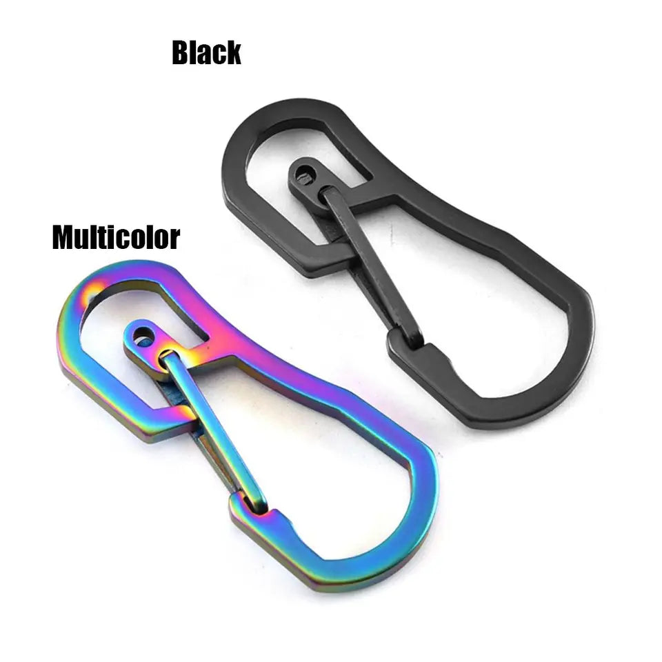 Creative 8 Shape Titanium Plating Climbing Carabiner Camping Clip Key Ring Hook Keychain Holder Keyring Hang Buckle Outdoor Tool