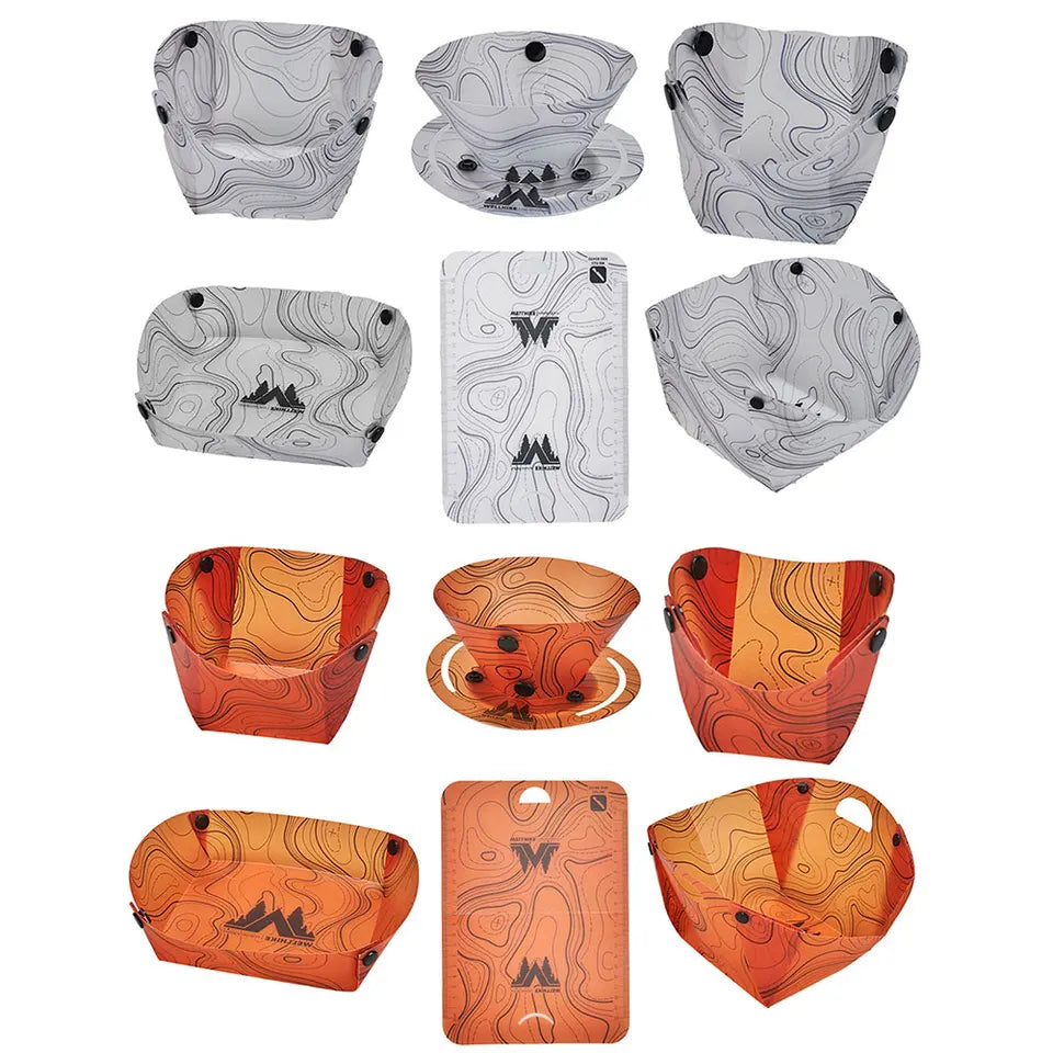 Lightweight Folding Tableware Space Saving Multi-Purpose Camping Tableware Foldable Dinnerware Set for Camping Hiking