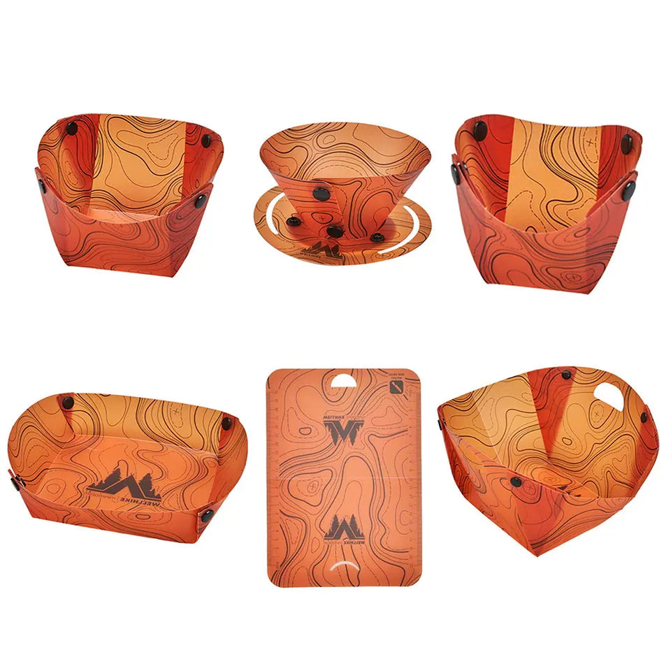Lightweight Folding Tableware Space Saving Multi-Purpose Camping Tableware Foldable Dinnerware Set for Camping Hiking