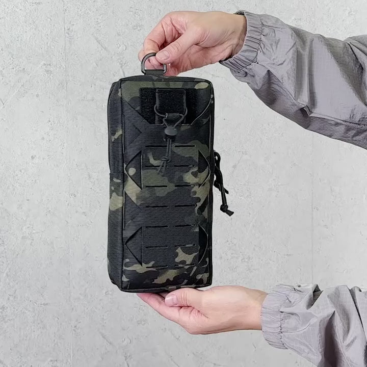 Gadget Organizer Pocket with Drainage Hole Quick-Release Waist Belt Bag Outdoor Survival Tool Storage Bag Emergency Accessory